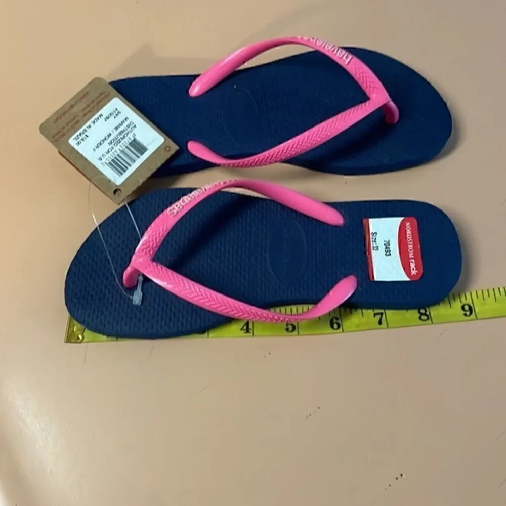 Havaianas girls Sandals/flip flops. Blue/pink. Size UK 33 US 3/4 YOUTH NWT